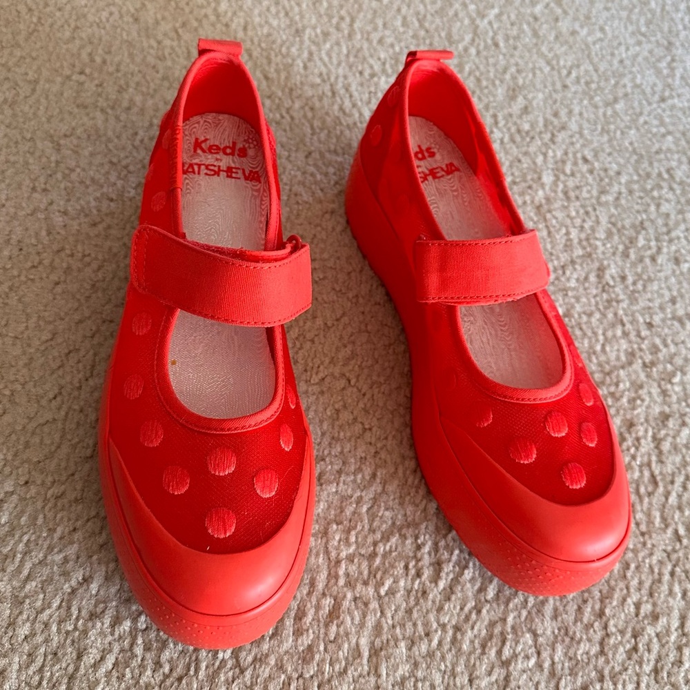 Keds X Batsheva Mary Jane Mesh Polka Dot Lace Up Size 8 Platform Comfort
